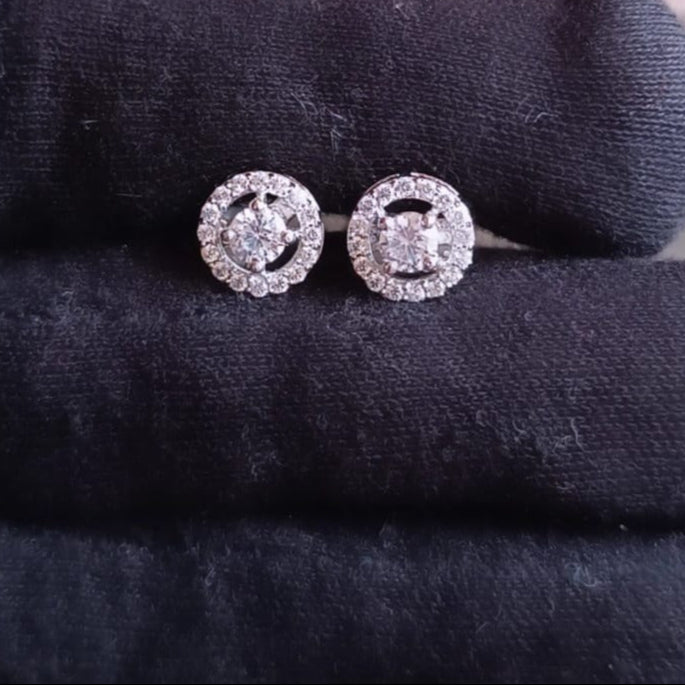 925 Silver Solitaire Earrings