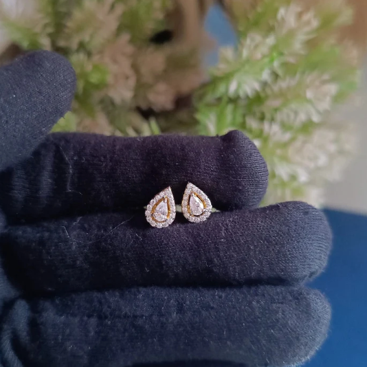 925 Silver Mini Pear Earrings
