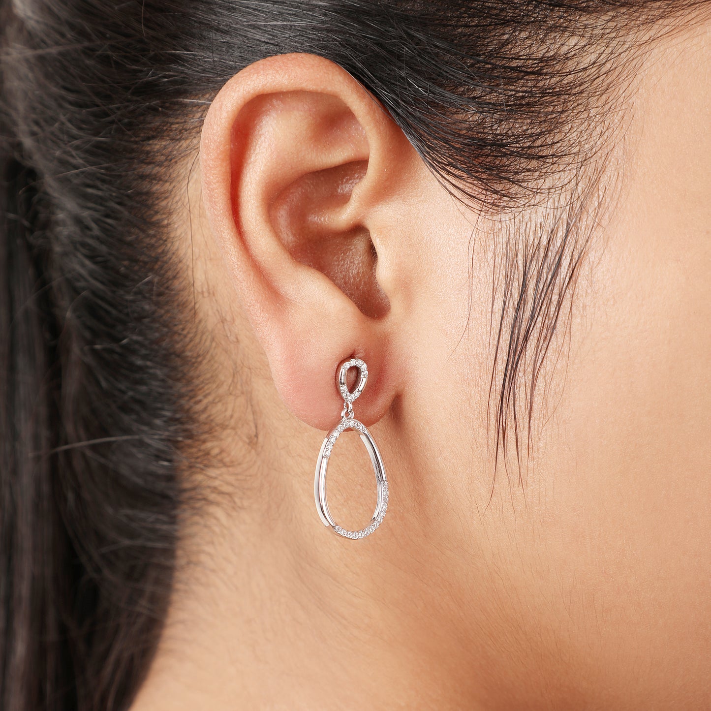 925 Silver CZ drop Earrings