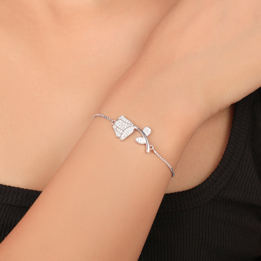 925 Silver Rose Tennis Bracelet