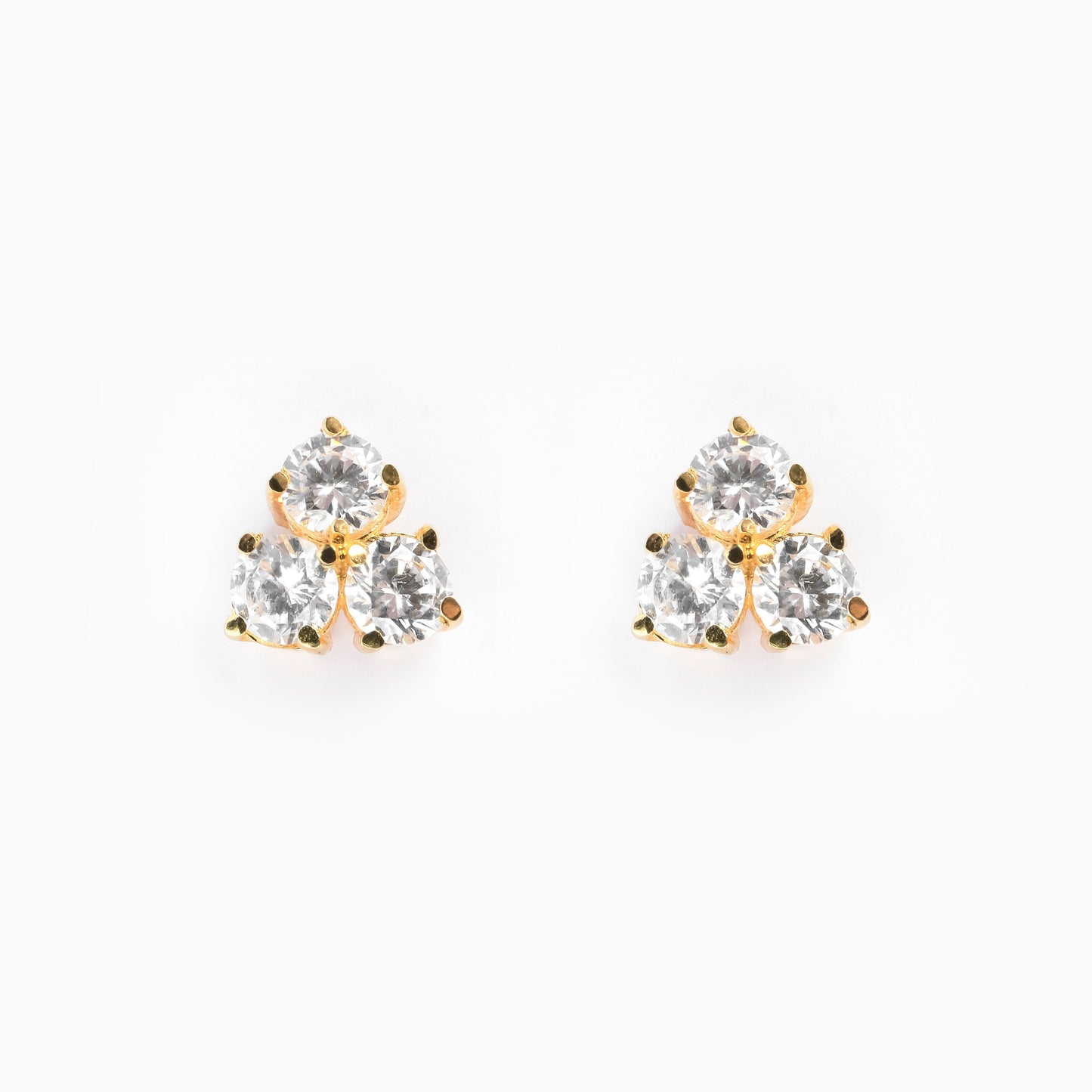 925 Silver 3 solitaire Studs