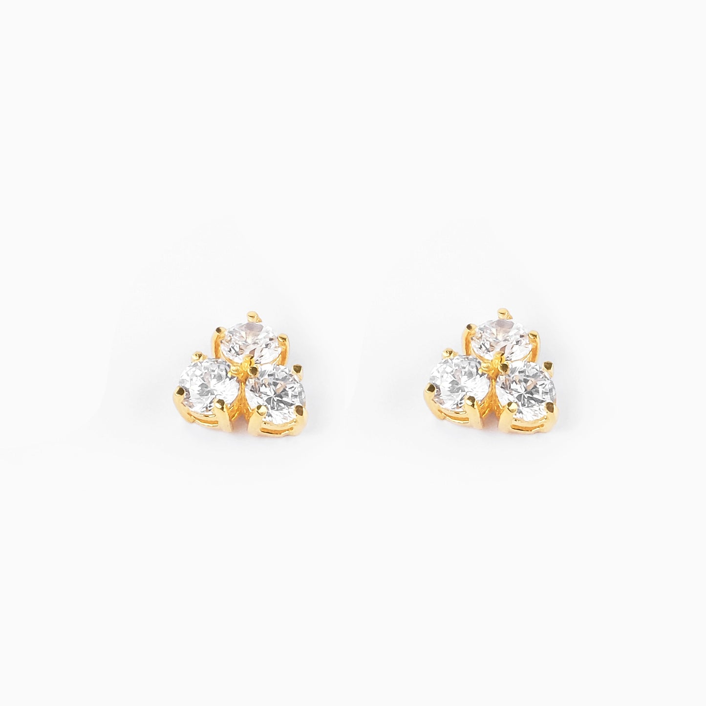 925 Silver 3 solitaire Studs