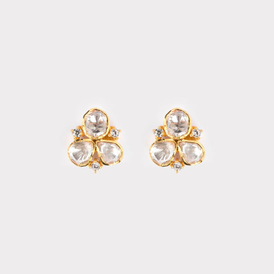 925 Silver Moissanite Polki Aparna Earrings