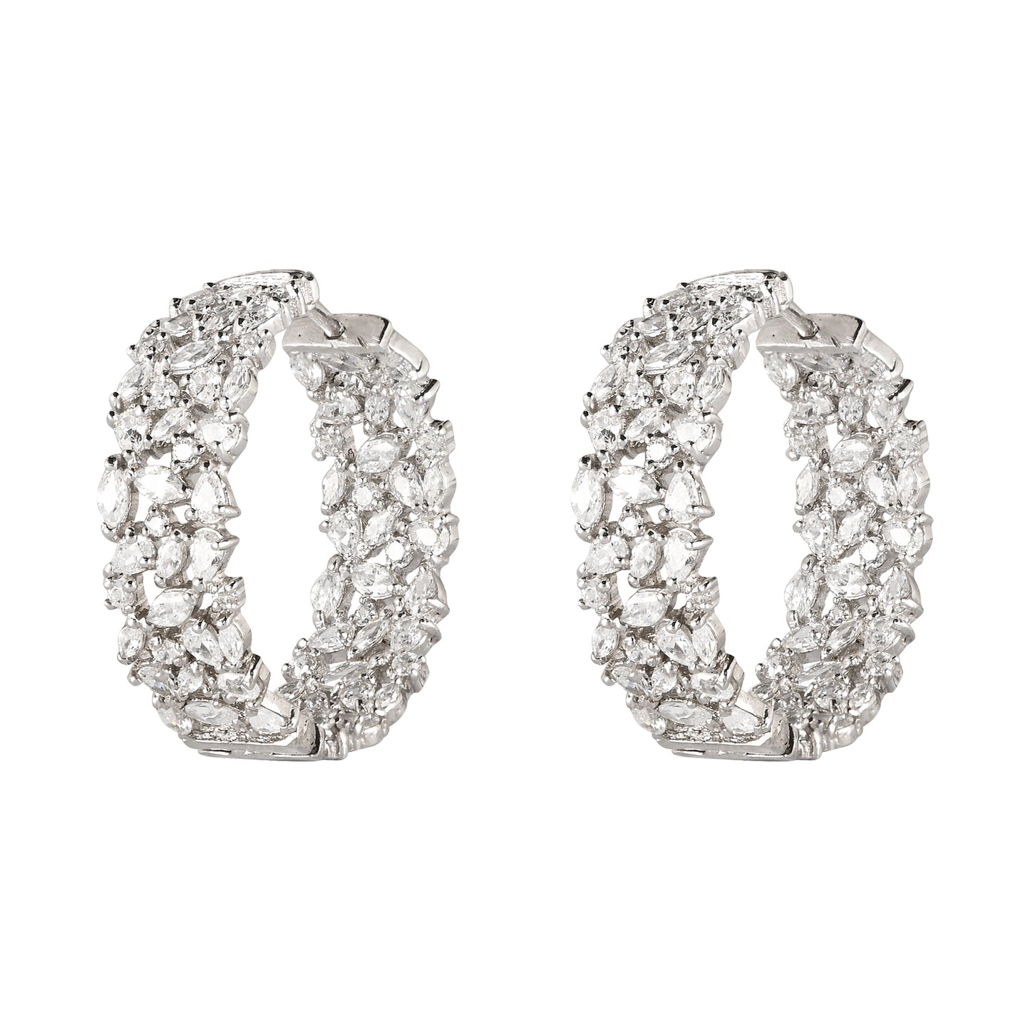 925 Silver Dazzler Hoop Earrings