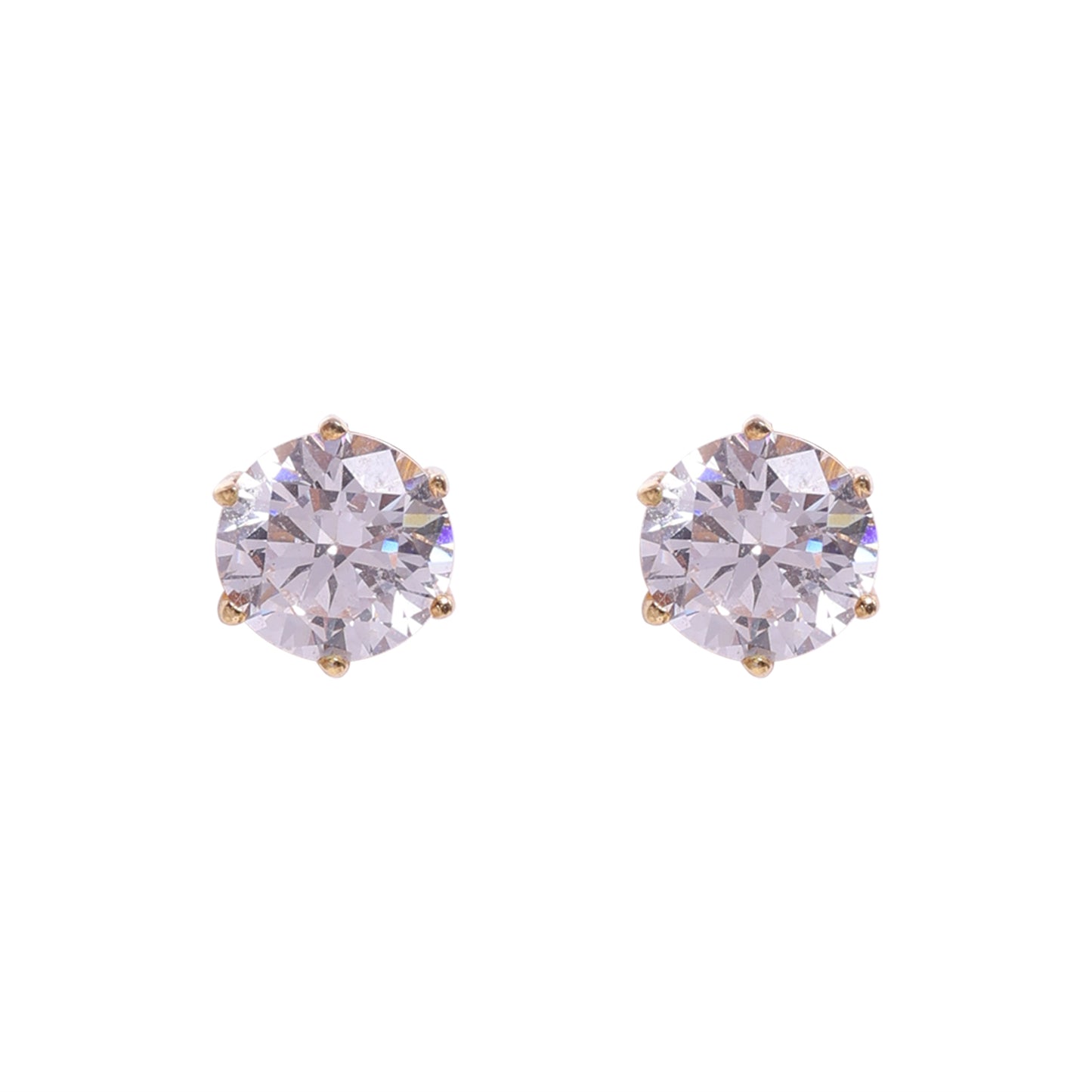 925 Silver Round Solitaire Earrings