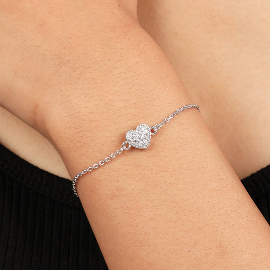 925 Silver Heart Tennis Bracelet