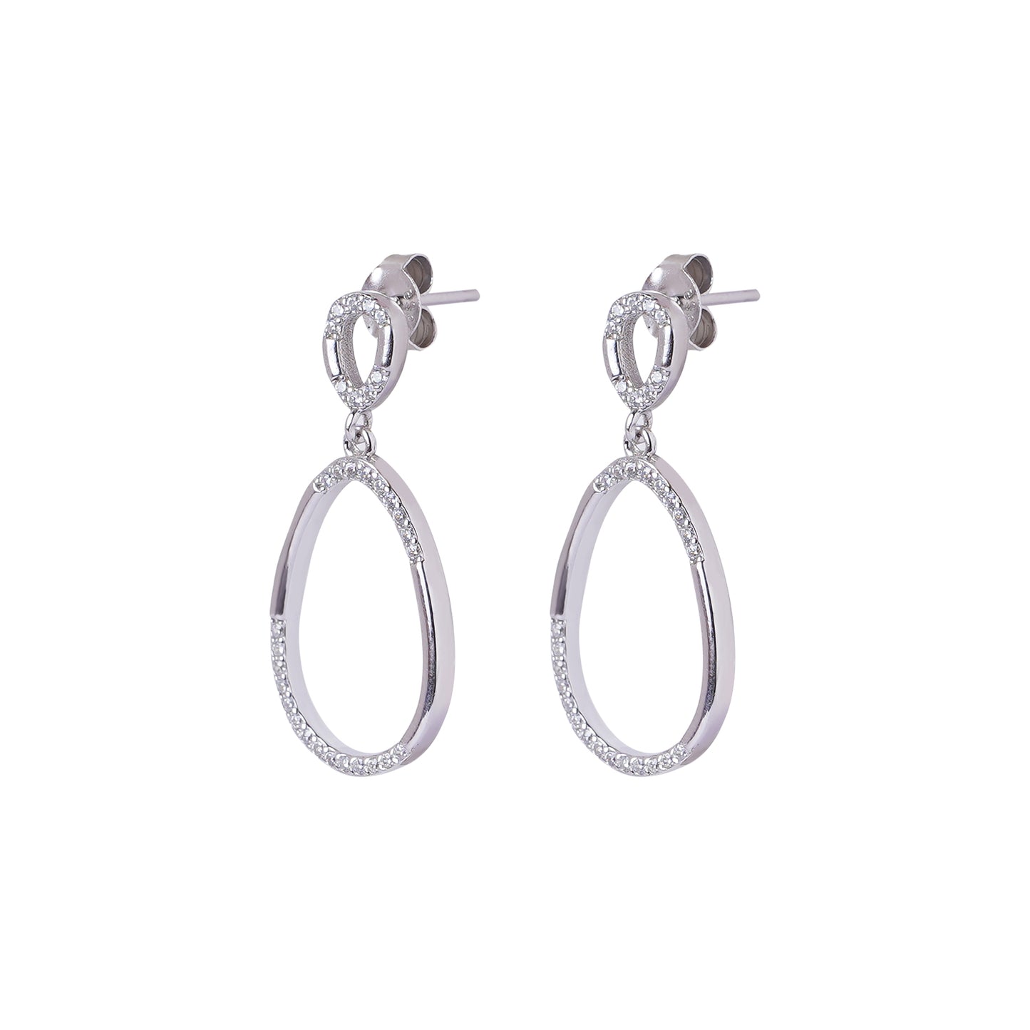 925 Silver CZ drop Earrings