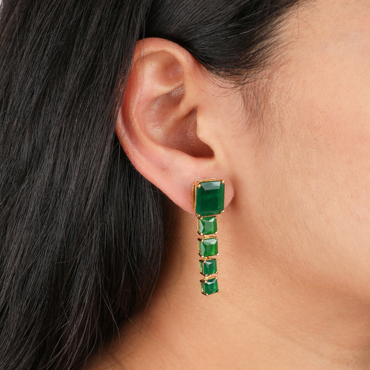 925 Silver Emerald Earrings