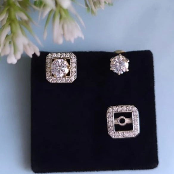 925 Silver Detachable Square Studs