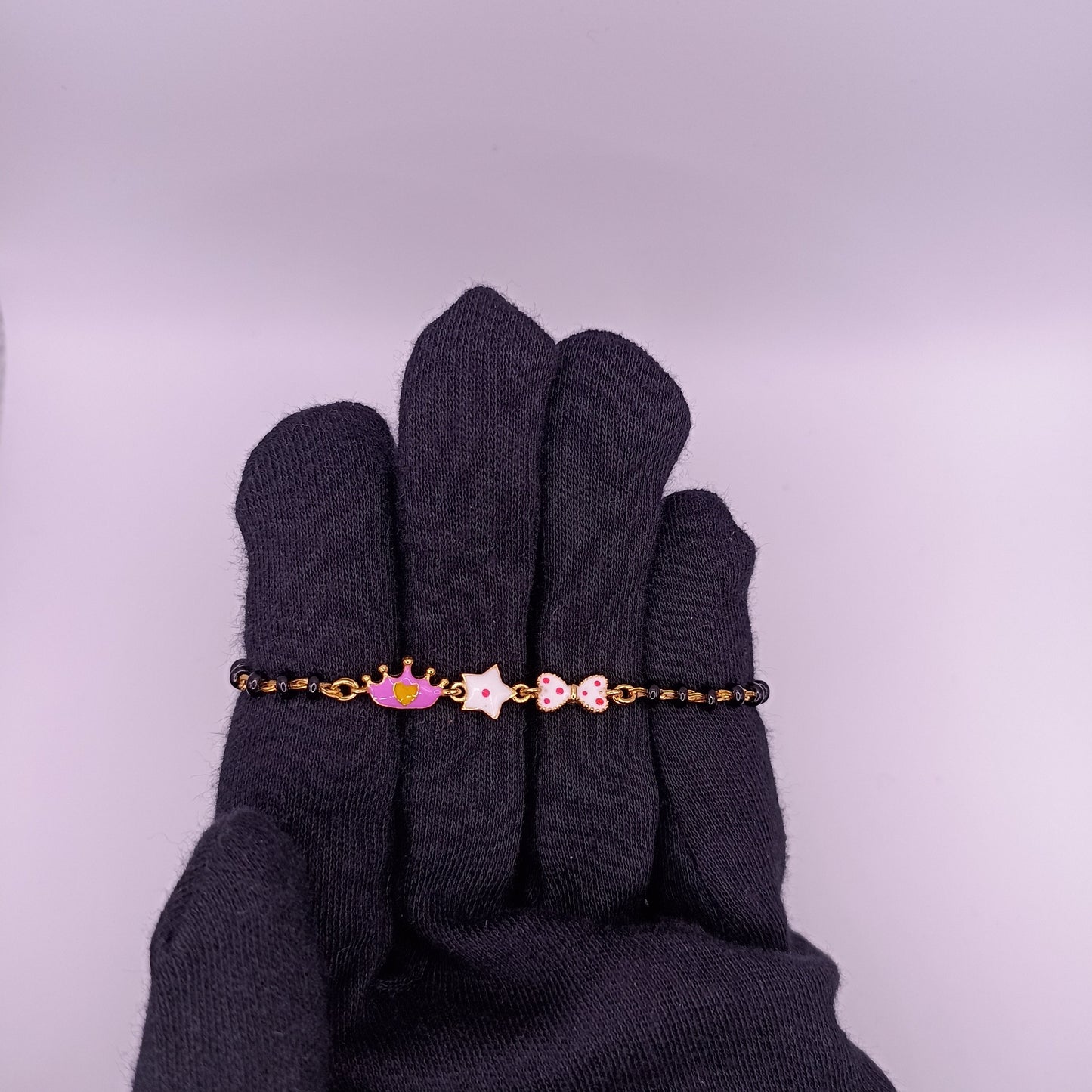 925 Silver Crown & Bow Kids Nazariya Bracelet