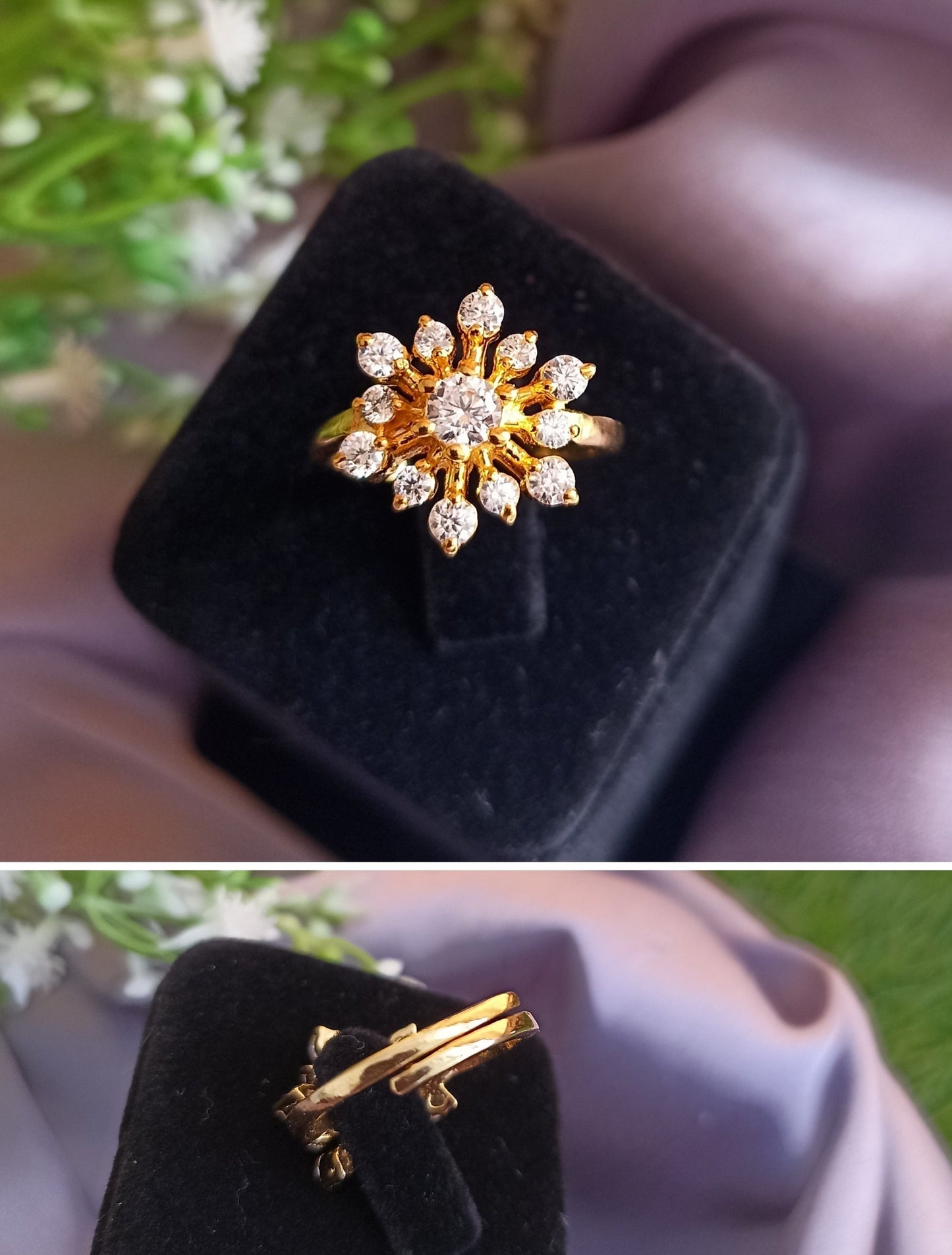 925 Silver Floral CZ Ring