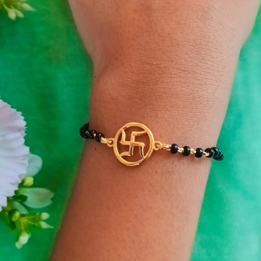 925 Silver Swastika Kids Nazariya Bracelet