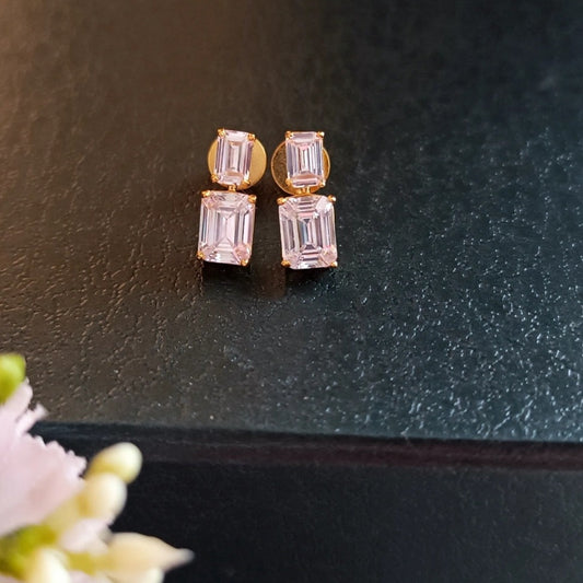 925 Silver Emerald Cut Earrings