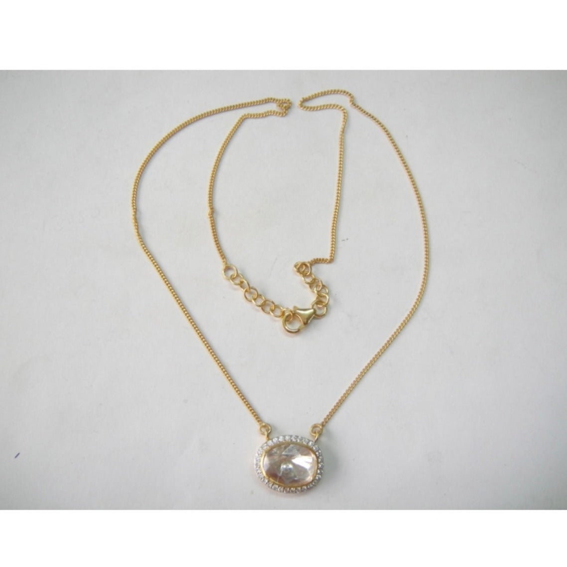 925 Silver Moissanite Polki Eira Necklace