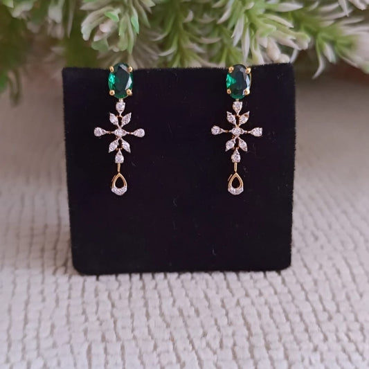 925 Silver Green Earrings