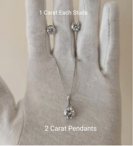 925 Silver Solitaire Pendant Set