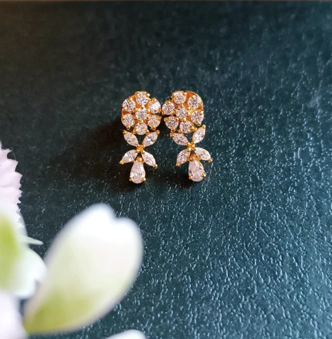 925 Silver Floral fancy cut Studs