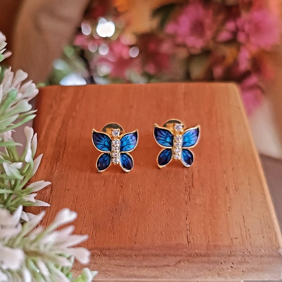 925 Silver Bloom Butterfly Earrings