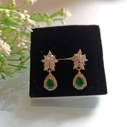 925 Silver Green Drop Earrings