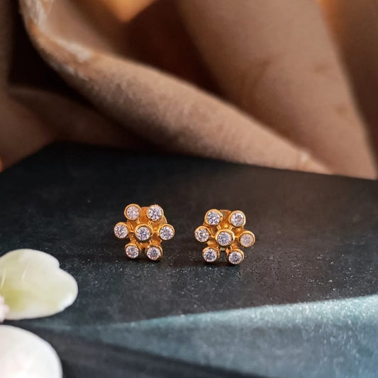 925 Silver Flower Studs