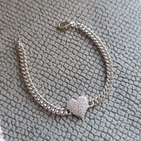 925 Silver Heart Tennis Bracelet