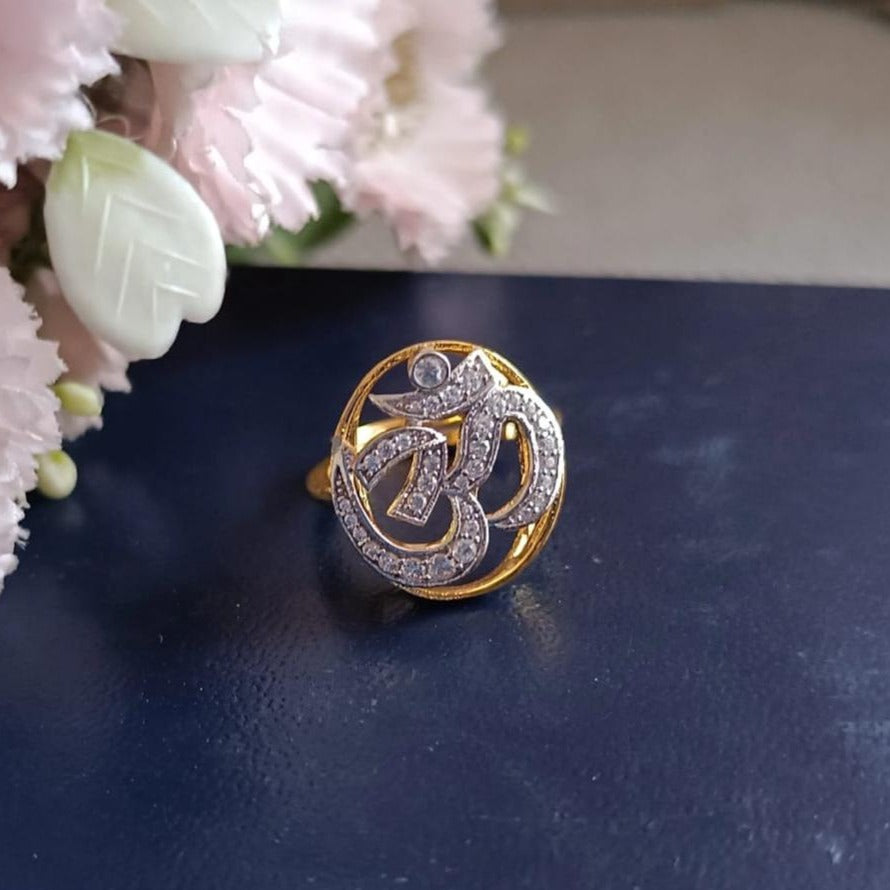 925 Silver Om Ring