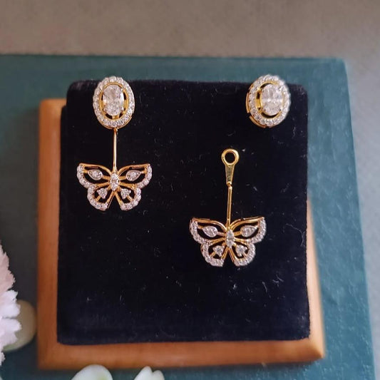 925 Silver Detachable Butterfly Earrings