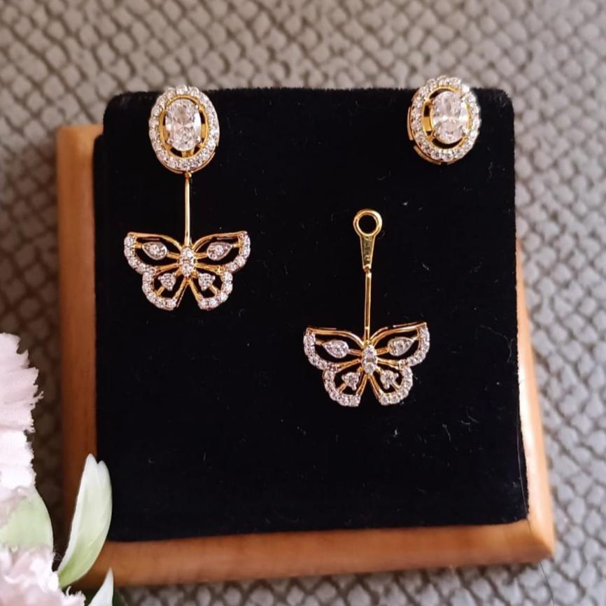 925 Silver Detachable Butterfly Earrings