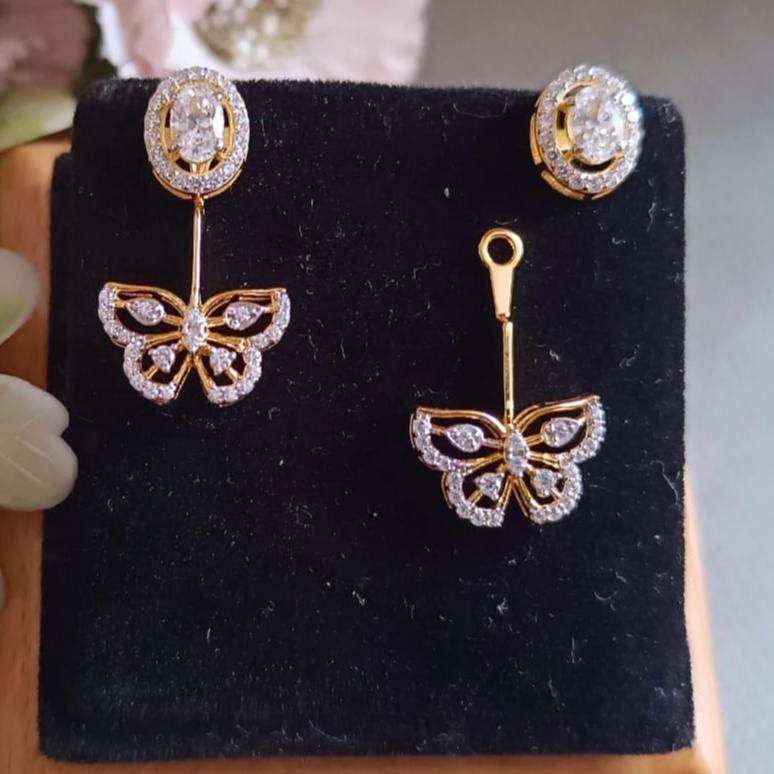 925 Silver Detachable Butterfly Earrings