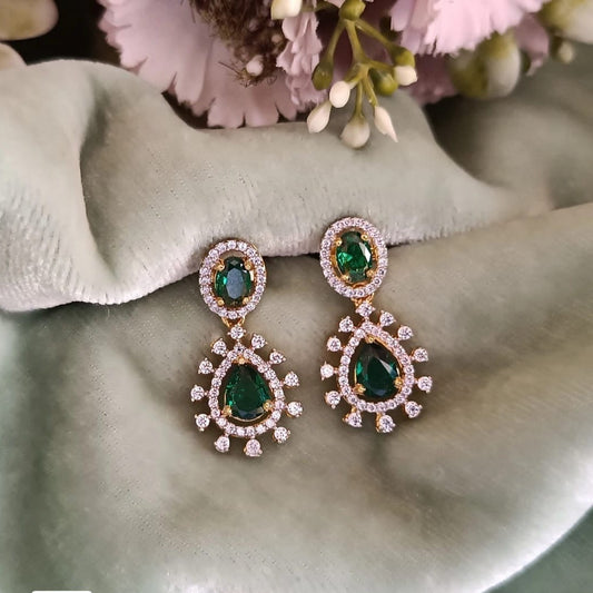 925 Silver Green Earrings